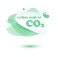 Neutral carbon CO2 stamp. Stiker neutral carbon dioxyde footprint