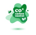 Neutral carbon CO2 stamp. Stiker neutral carbon dioxyde footprint