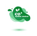 Neutral carbon CO2 stamp. Stiker neutral carbon dioxyde footprint