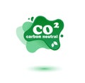 Neutral carbon CO2 stamp. Stiker neutral carbon dioxyde footprint