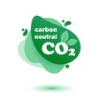 Neutral carbon CO2 stamp. Stiker neutral carbon dioxyde footprint