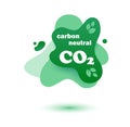 Neutral carbon CO2 stamp. Stiker neutral carbon dioxyde footprint Royalty Free Stock Photo