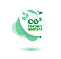 Neutral carbon CO2 stamp. Stiker neutral carbon dioxyde footprint Royalty Free Stock Photo