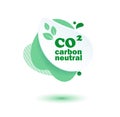 Neutral carbon CO2 stamp. Stiker neutral carbon dioxyde footprint