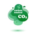 Neutral carbon CO2 stamp. Stiker neutral carbon dioxyde footprint Royalty Free Stock Photo