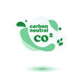 Neutral carbon CO2 stamp. Stiker neutral carbon dioxyde footprint Royalty Free Stock Photo