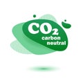 Neutral carbon CO2 stamp. Stiker neutral carbon dioxyde footprint