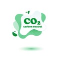 Neutral carbon CO2 stamp. Stiker neutral carbon dioxyde footprint