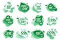 Neutral carbon CO2 stamp. Stiker neutral carbon dioxyde footprint