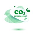 Neutral carbon CO2 stamp. Stiker neutral carbon dioxyde footprint Royalty Free Stock Photo