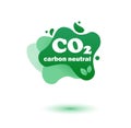 Neutral carbon CO2 stamp. Stiker neutral carbon dioxyde footprint Royalty Free Stock Photo