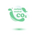 Neutral carbon CO2 stamp. Stiker neutral carbon dioxyde footprint