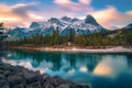 Long Exposure Sunrise In The Canmore Mountains Royalty Free Stock Photo