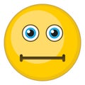 Neutral emoji expression. Round yellow face emoticon Royalty Free Stock Photo