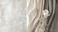 Neutral Fabric Drape with Dried Flower Arrangement Royalty Free Stock Photo