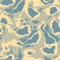 Neutral light blue yellow seamless abstract texture. Modern coastal living all over print. Irregular soft furnishing