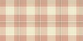 Neutral pattern plaid tartan, repetitive background vector seamless. Backdrop texture check textile fabric in orange and light Royalty Free Stock Photo