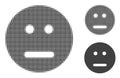 Neutral Smiley Halftone Dotted Icon