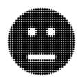 Neutral Smiley Halftone Dotted Icon