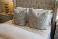 Neutral Themed Bedding and Linens Royalty Free Stock Photo