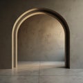 Neutral toned arch with a textured wall