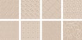 Neutrals color art abstract seamless pattern set. Beige endless geometric linear basic shapes print. Trendy neutral
