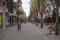 Neuwied, Germany - April 3, 2020: empty place and closed shops i
