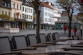 Neuwied, Germany - April 3, 2020: empty street and closed shops