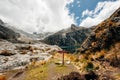 Nev Churup Summit and Laguna, Huascaran National Park in the Andes, South America Royalty Free Stock Photo