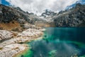 Nev Churup Summit and Laguna, Huascaran National Park in the Andes, South America Royalty Free Stock Photo