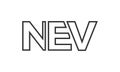 NEV logo design template with strong and modern bold text. Initial based vector logotype featuring simple and minimal typography. Royalty Free Stock Photo