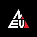 NEV triangle letter logo design with triangle shape. NEV triangle logo design monogram. NEV triangle vector logo template with red Royalty Free Stock Photo