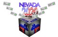 Nevada Democratic Primary 2020 flying votes 3D illustration