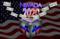 Nevada Democratic Primary 2020 list votes flag bg 3D illustration
