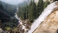 Nevada Fall, a waterfall on the Merced River along the Mist Trail in Yosemite National Park