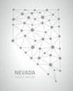 Nevada grey modern contour polygonal perspective triangle dot map