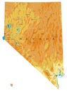 Nevada highly detailed physical map