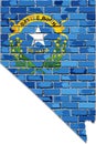 Nevada map on a brick wall Royalty Free Stock Photo