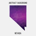 Nevada map in geometric polygonal,mosaic style.