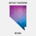 Nevada map in geometric polygonal,mosaic style.