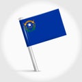 Nevada map pin flag. 3D realistic vector illustration Royalty Free Stock Photo