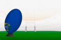 Nevada national team rugby ball on rugby stadium and goal posts, preparing for a penalty or free kick Royalty Free Stock Photo