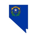 nevada nv map shape with state flag Royalty Free Stock Photo
