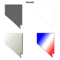Nevada outline map set