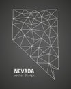 Nevada vector black and dark triangle trendy contour map