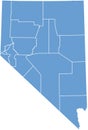 Nevada State by counties Royalty Free Stock Photo