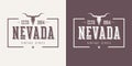 Nevada state textured vintage vector t-shirt and apparel design, typography, print, logo, poster.