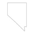 Nevada, state of USA - solid black outline map of country area. Simple flat vector illustration