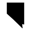 Nevada, state of USA - solid black silhouette map of country area. Simple flat vector illustration