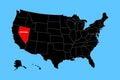 Nevada State, USA,  map isolated on United states map. Royalty Free Stock Photo